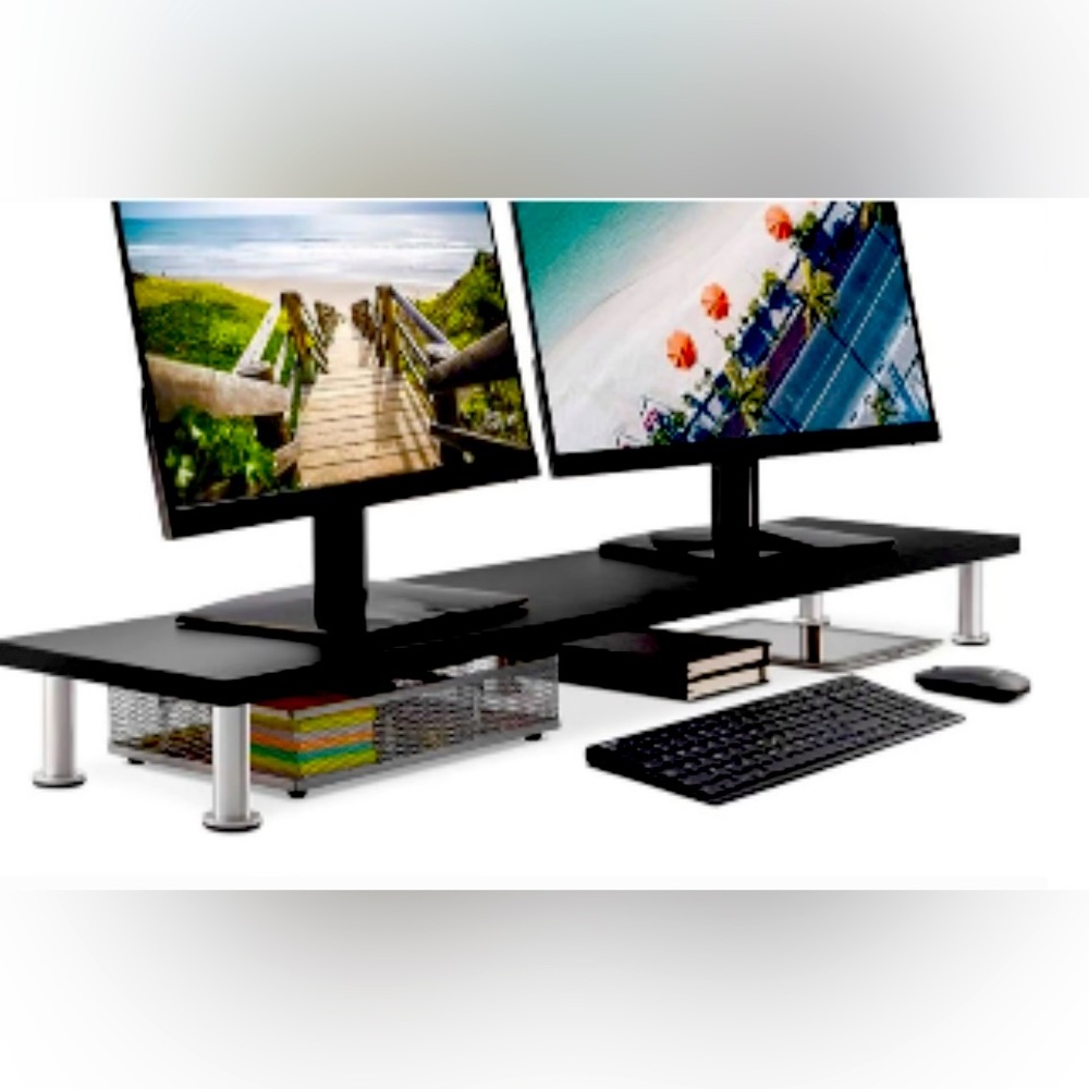 The Office Oasis Dual Monitor Stand